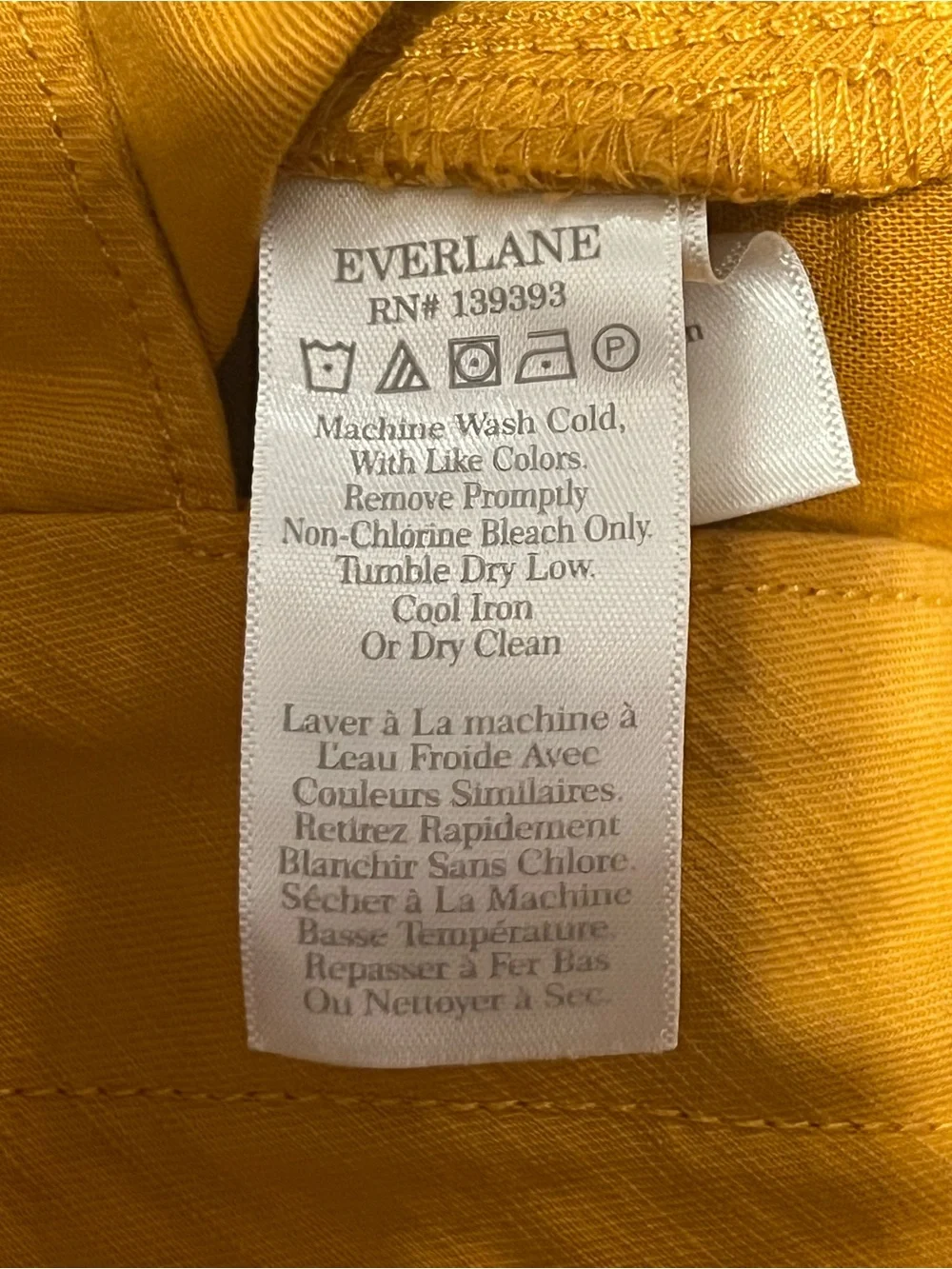 Everlane The Fatigue Apron Jumpsuit Amber Gold Organic Cotton Linen Blend Size 4